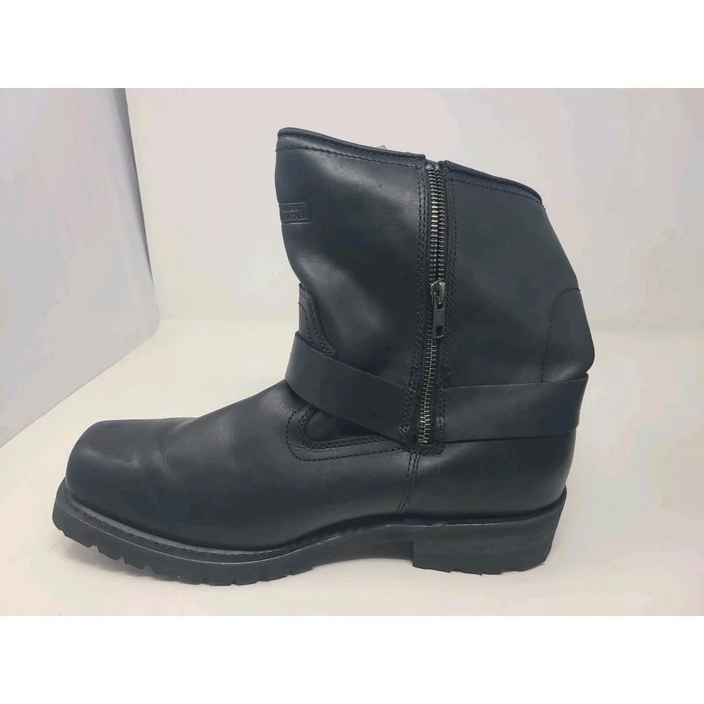 Men's Ride Tec Black Leather Harness Motorcycle Boots Size 11